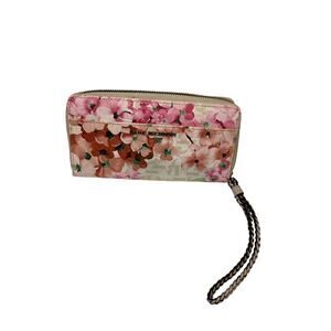 Dana Buchman Dogwood Bloom Zip Around Trifold Clutch Wallet